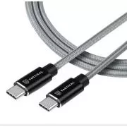 Taktikai gyors kötél Aramid kábel USB-C/USB-C 100W 20V/5A 0.3m szürke