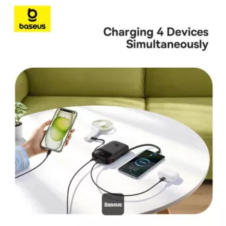 Baseus power bank Qpow 10000mAh 30W fekete USB-C kábellel