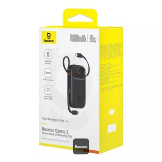 Baseus power bank Qpow 10000mAh 30W fekete USB-C kábellel