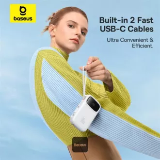 Baseus power bank Qpow 10000mAh 30W fehér USB-C kábellel