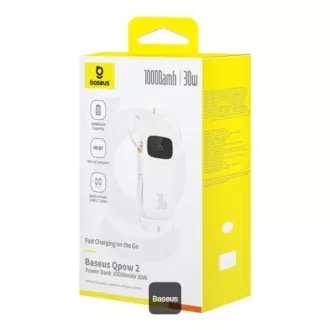 Baseus power bank Qpow 10000mAh 30W fehér USB-C kábellel
