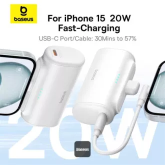 Baseus power bank 5000mAh 20W USB-C fehér