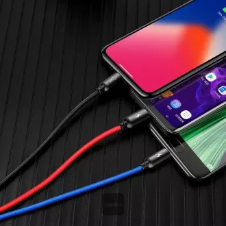 Baseus adatkábel 3in1 microUSB   villám   USB-C 1.2m 3.5A