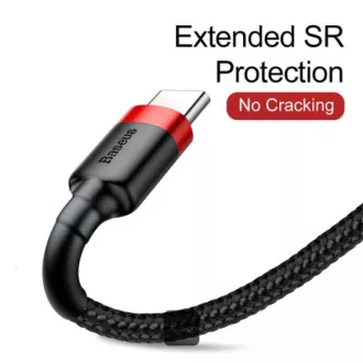 Baseus adatkábel Cafule USB-C 2m 2A piros-fekete Baseus adatkábel Cafule USB-C 2m 2A piros-fekete