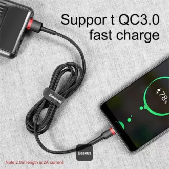 Baseus adatkábel Cafule USB-C 2m 2A piros-fekete Baseus adatkábel Cafule USB-C 2m 2A piros-fekete
