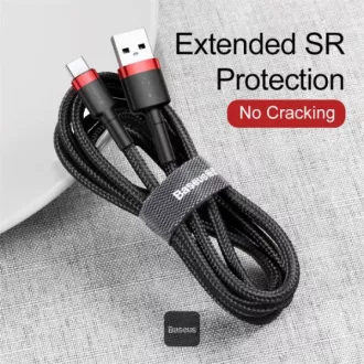 Baseus adatkábel Cafule USB-C 2m 2A piros-fekete Baseus adatkábel Cafule USB-C 2m 2A piros-fekete
