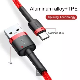 Baseus adatkábel Cafule USB-C 2m 2A piros