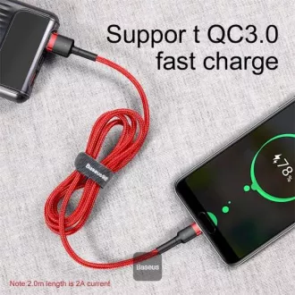 Baseus adatkábel Cafule USB-C 2m 2A piros