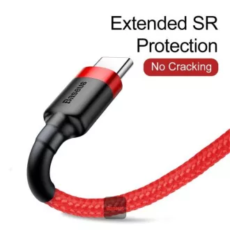 Baseus adatkábel Cafule USB-C 2m 2A piros