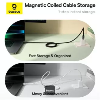 Baseus Data mágneses kábel Tungsten Gold USB-C/USB-C 1m 100W fekete