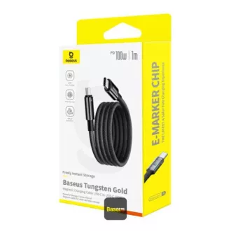 Baseus Data mágneses kábel Tungsten Gold USB-C/USB-C 1m 100W fekete
