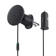 Baseus mágneses rácsos tartó USB-C 15W 25W töltővel Fekete