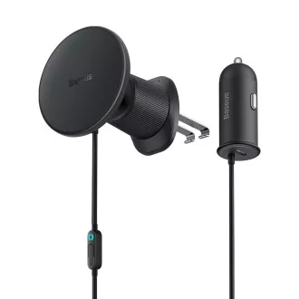 Baseus mágneses rácsos tartó USB-C 15W 25W töltővel Fekete