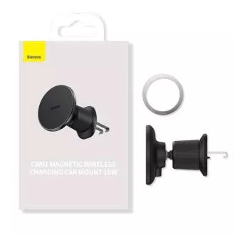 Baseus mágneses rácsos tartó USB-C 15W 25W töltővel Fekete