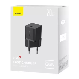 Baseus GaN5 Mini 20W EU fekete gyorstöltő