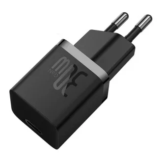Baseus GaN5 Mini 30W EU fekete gyorstöltő Baseus GaN5 Mini 30W EU fekete gyorstöltő
