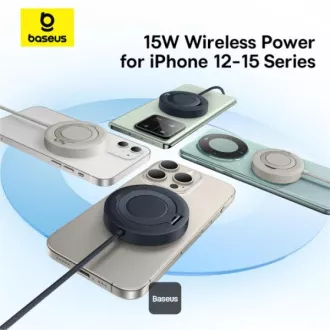 Baseus vezeték nélküli mágneses töltőpad Simple Mini4 Qi2 15W fekete