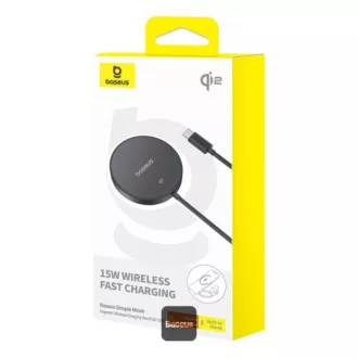 Baseus vezeték nélküli mágneses töltőpad Simple Mini4 Qi2 15W fekete