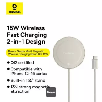 Baseus vezeték nélküli mágneses töltőpad Simple Mini4 Qi2 15W Arany
