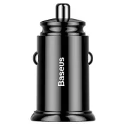 Baseus autós gyorstöltő 2xUSB QC3.0 30W fekete