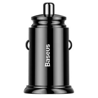 Baseus autós gyorstöltő 2xUSB QC3.0 30W fekete