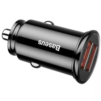 Baseus autós gyorstöltő 2xUSB QC3.0 30W fekete