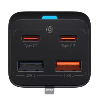 Baseus GaN3 Pro gyorstöltő, 2x USB-C, 2x USB 65W fekete