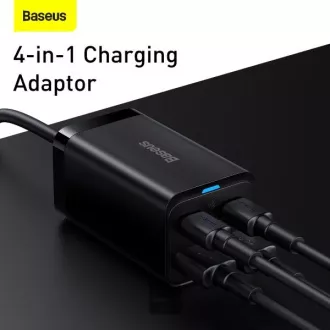 Baseus GaN3 Pro gyorstöltő, 2x USB-C, 2x USB 65W fekete