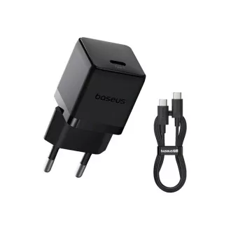 Baseus Palm gyors töltő USB-C 20W   USB-C/USB-C adatkábel 1m Fekete