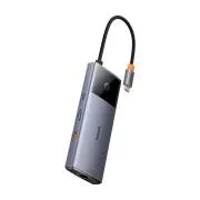 Baseus hub Series 2 USB 6in1 (USB-C/HDMI4K60Hz/USB-C(10Gbps)/USB-A(10Gbps)/RJ45/USB-C(PD) szürke színben