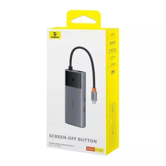 Baseus hub Series 2 USB 6in1 (USB-C/HDMI4K60Hz/USB-C(10Gbps)/USB-A(10Gbps)/RJ45/USB-C(PD) szürke színben