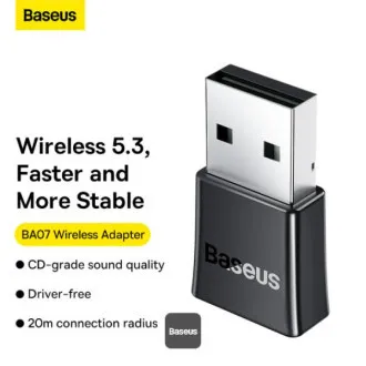 Baseus vezeték nélküli Bluetooth adapter BA07 Fekete Baseus vezeték nélküli Bluetooth adapter BA07 Fekete