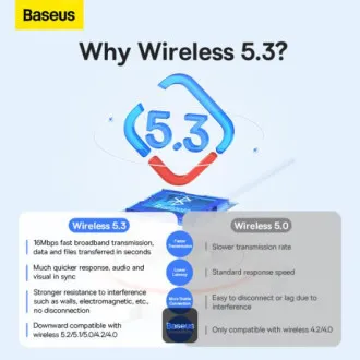 Baseus vezeték nélküli Bluetooth adapter BA07 Fekete Baseus vezeték nélküli Bluetooth adapter BA07 Fekete