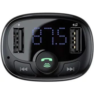 Baseus bluetooth MP3 FM adóvevő 2xUSB 3.4A töltéssel fekete színű
