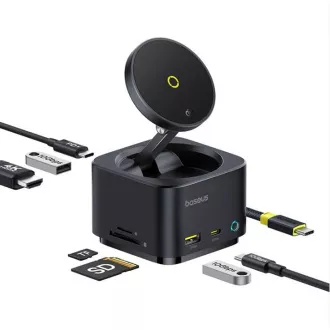 Baseus MagPro 7in1 vezeték nélküli töltőállomás 15W kozmikus fekete
