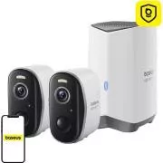 Baseus kültéri kamera Security N1 Plus 2K (2 db   központi állomás) fehér