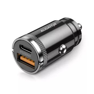 Alligator mini autós töltő Power Delivery 30W, USB-C   USB-A