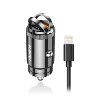 Alligátor mini autós töltő Power Delivery 30W, USB-C USB-A, USB-C kábel iPhone/iPadhez/iPadhez Alligátor mini autós töltő Power Delivery 30W, USB-C USB-A, USB-C kábel iPhone/iPadhez/iPadhez
