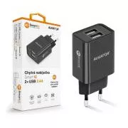 ALIGATOR 2,4A, 2xUSB, intelligens IC, fekete