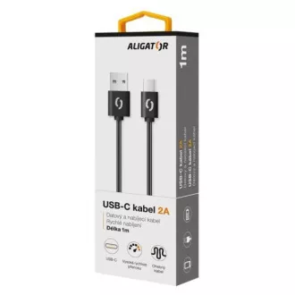 ALIGATOR Adatkábel 2A, USB-C fekete