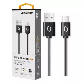 ALIGATOR Adatkábel 2A, USB-C fekete