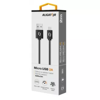 ALIGATOR Adatkábel 2A micro USB 2 m fekete ALIGATOR Adatkábel 2A micro USB 2 m fekete