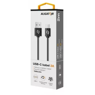 ALIGATOR Adatkábel 2A USB-C 2 m fekete ALIGATOR Adatkábel 2A USB-C 2 m fekete