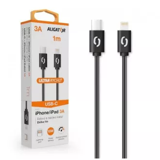 ALIGATOR Adatkábel POWER 3A, USB-C/világítás fekete ALIGATOR Adatkábel POWER 3A, USB-C/világítás fekete