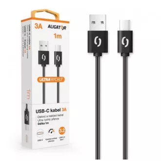 ALIGATOR adatkábel POWER 3A, USB-C 1m fekete