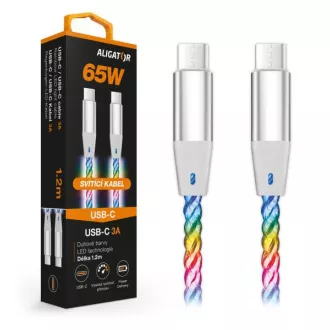 ALIGATOR adatkábel LIGHT 3A, 65W USB-C/USB-C 1,2m