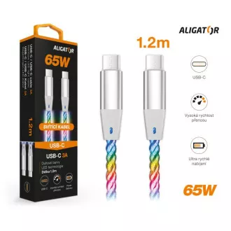ALIGATOR Adatkábel LIGHT 3A, 65W USB-C/USB-C 0,5m