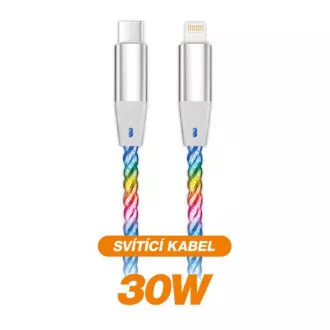 ALIGATOR adatkábel LIGHT 3A, 30W USB-C/Lightning 0,5m