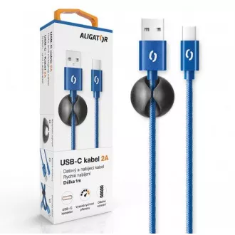 ALIGATOR PREMIUM Adatkábel 2A, USB-C kék