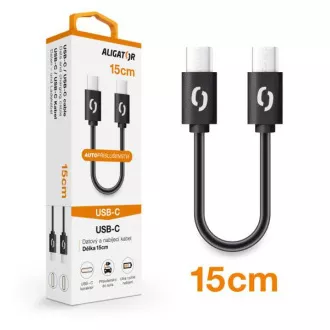 ALIGATOR Adatkábel POWER USB-C/USB-C 15cm, fekete